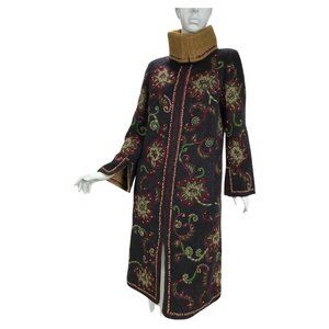 Oscar de la Renta F/W 2000 Runway Wool Mohair Fully Embroidered Coat